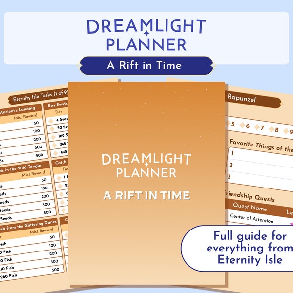 Dreamlight Valley A Rift in Time Planner - Full Guide for Eternity Isle DLC | Goodnotes Template | Printable