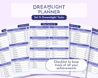 Dreamlight Valley Planner - Set 9 Dreamlight Tasks | Achievements Guide | Goodnotes Template | Printable
