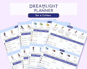 Dreamlight Valley Planner - Set 4 Critters Companions Guide | Goodnotes Template | Printable