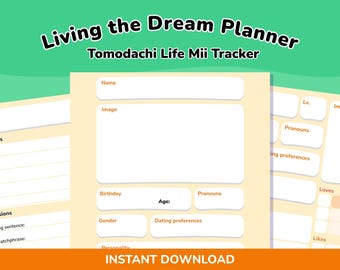Mii Planner: Living the Dream Tracker | Goodnotes Template | Printable (PDF)