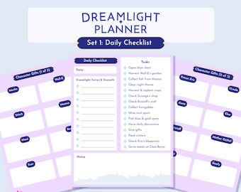 Dreamlight Valley Planner: Set 1 Daily Checklist & Gift Guide (PDF)