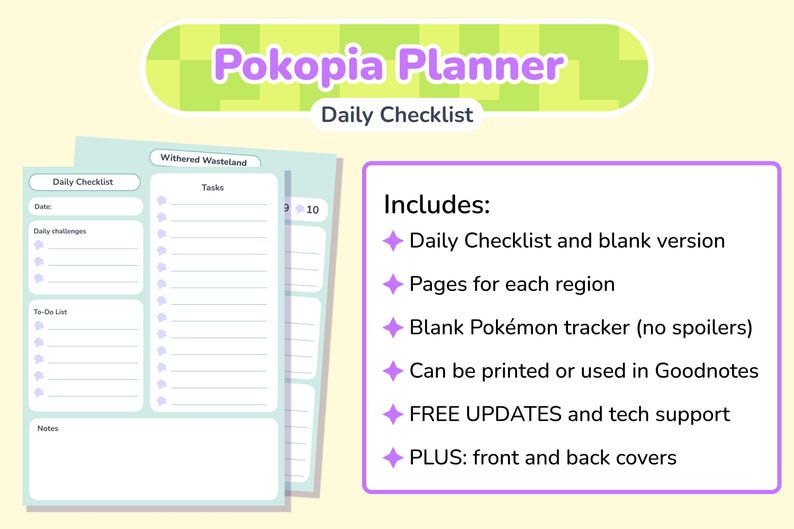 Pokopia Checklist.pdf Pokopia Planner: Daily Checklists & Regions Guide | Goodnotes Template ...