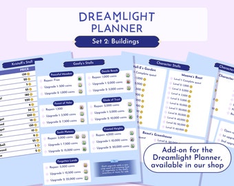 Dreamlight Valley Planner - Set 2 Buildings Tracker | Goodnotes Template | Printable