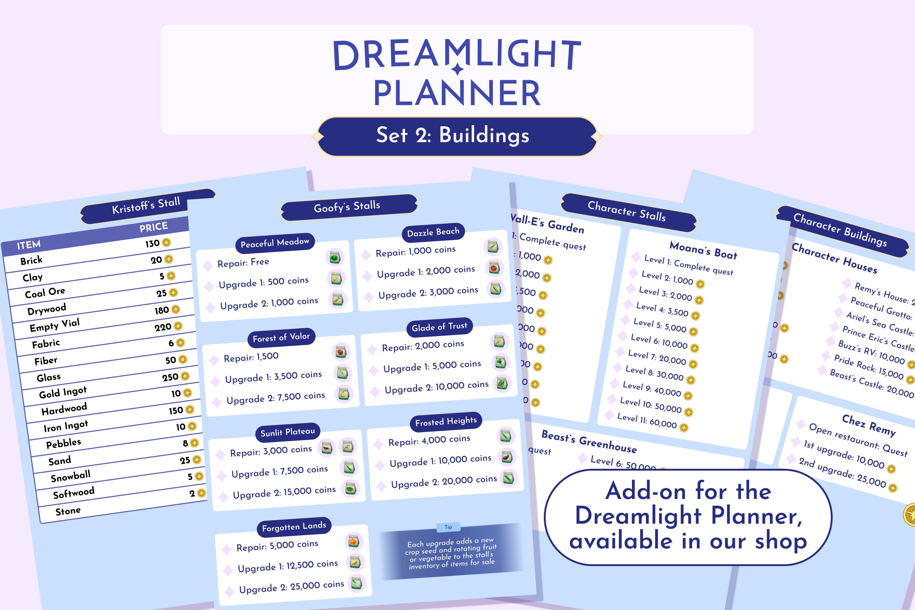Dreamlight Valley Planner Set 2 Buildings Tracker Goodnotes Template Dreamlight Valley Planner Set 2 Buildings Tracker Goodnotes Template