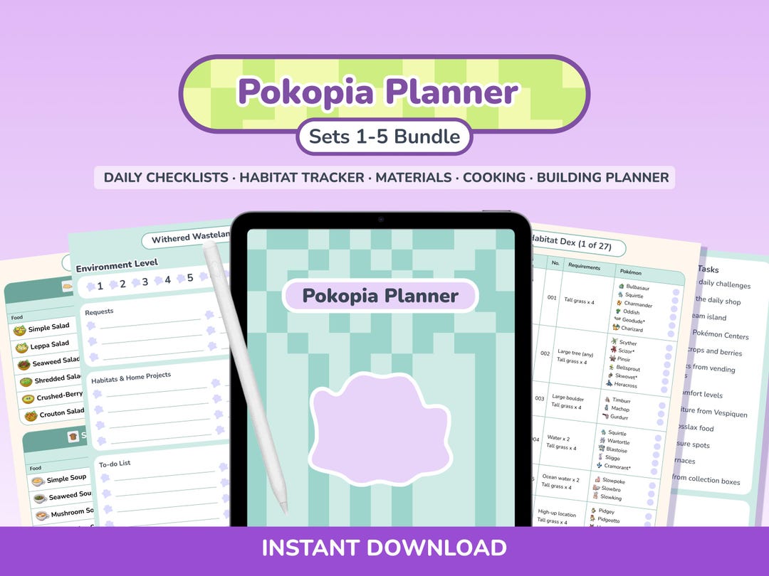 Pokopia Checklist.pdf Pokopia Planner: Sets 1-5 Trackers | Goodnotes Template | Printable ...