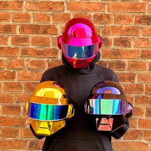 Daft Punk Thomas Bangalter Cosplay Helmet: Pink Bronze Chrome Finish