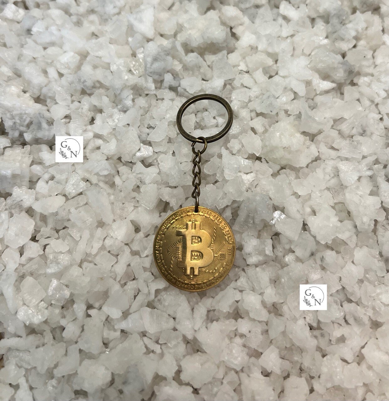 ビットコインコインキーホルダー:ゴールド暗号ジュエリー