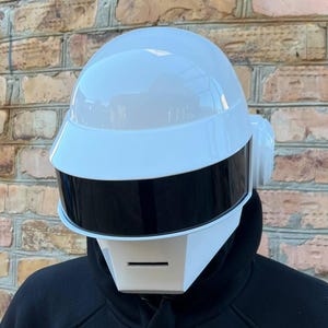 Daft Punk шлем, Daft Punk Guy Manuel шлем, белый шлем, мужской косплей шлем, носимый шлем на голову, персонализированный подарок для него