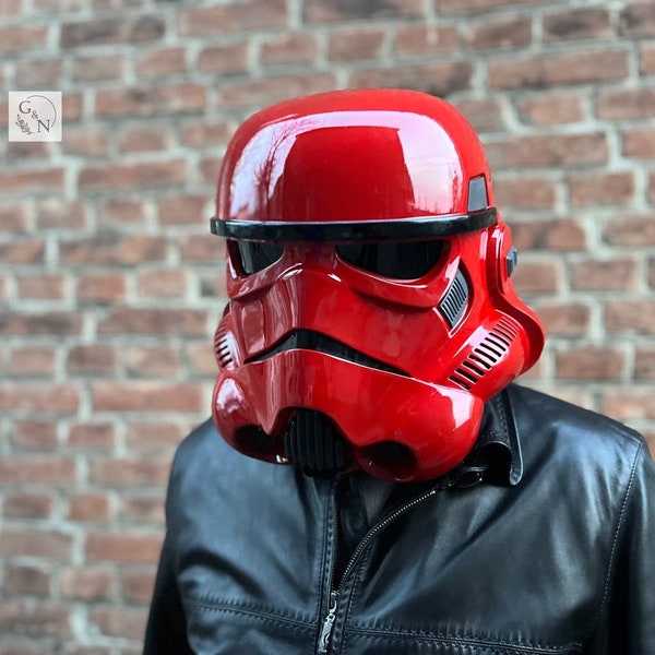 Roter Helm “Stormtrooper”, Helm, Mann Helm, Helmdesign, Helm Star Wars, Cosplay Helm, Helm-Vorlage