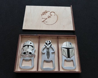 Gift-set with magnetic bottle openers with “Star Wars” heroes, gift, bottle openers, cosplay bottle opener, man keychain, custom keychain