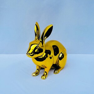 Rabbit, Rabbit Statue, Rabbit Figurine, Gold Statue, Figurine, Golden ...