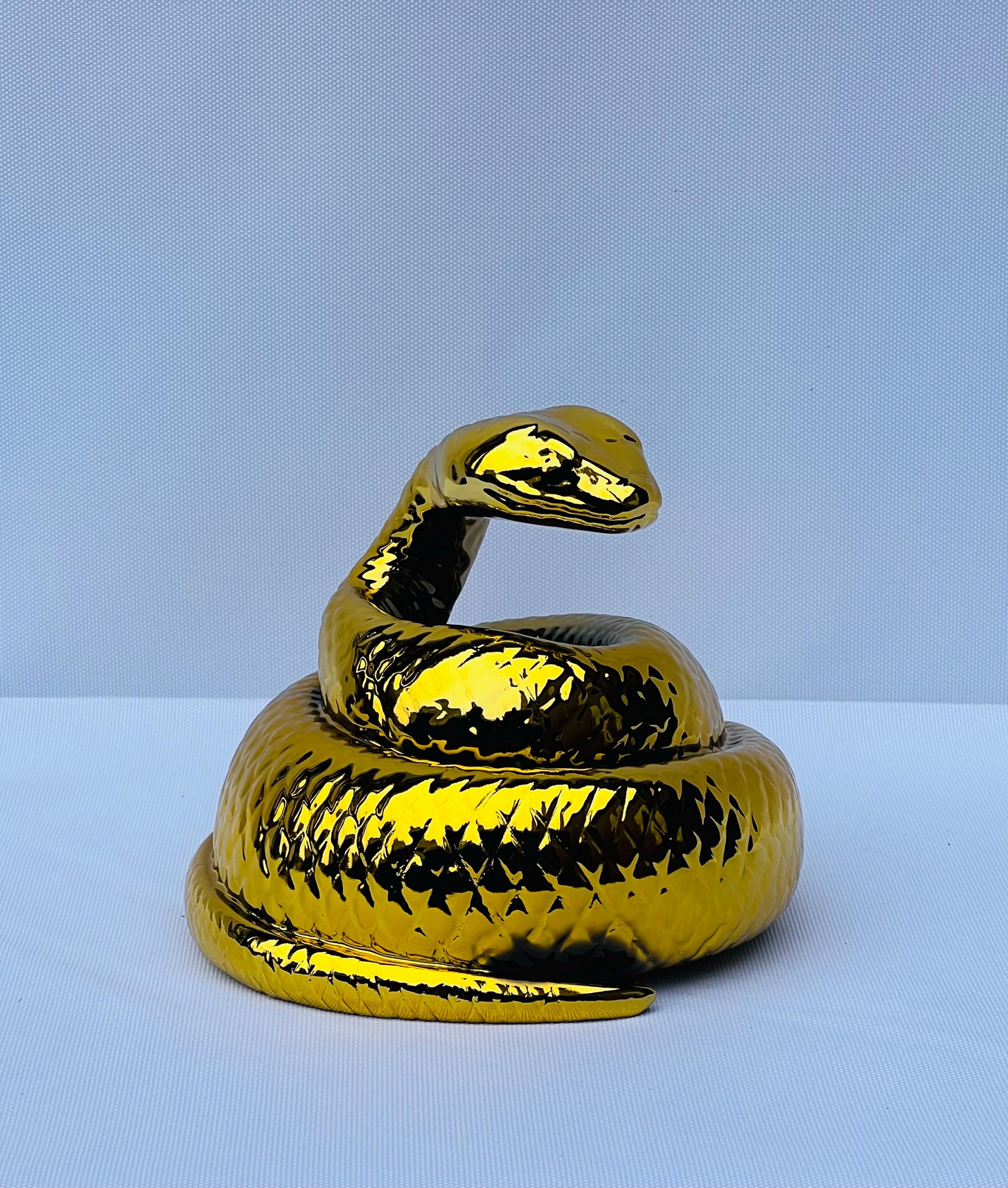 Chrome Gold Snake Figurine: Chinese Zodiac Home Decor - Etsy