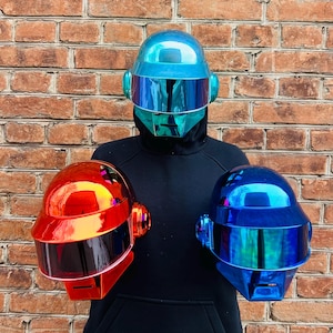 Daft Punk Thomas Cosplay Helmet: Cosmic Chrome Finish, Wearable Helmet (M)