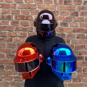 Thomas Bangalter Daft Punk Cosplay Helmet: Chrome Finish, Wearable M (59-61 cm)