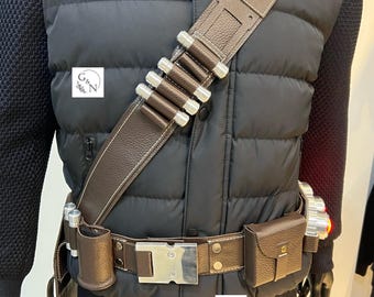 Mandalorian Leather Belt, Bandolier Bandolier, Cosplay Accessory, Din Janin, Leather Belt, Leather Belt for the Mandalorian Costume