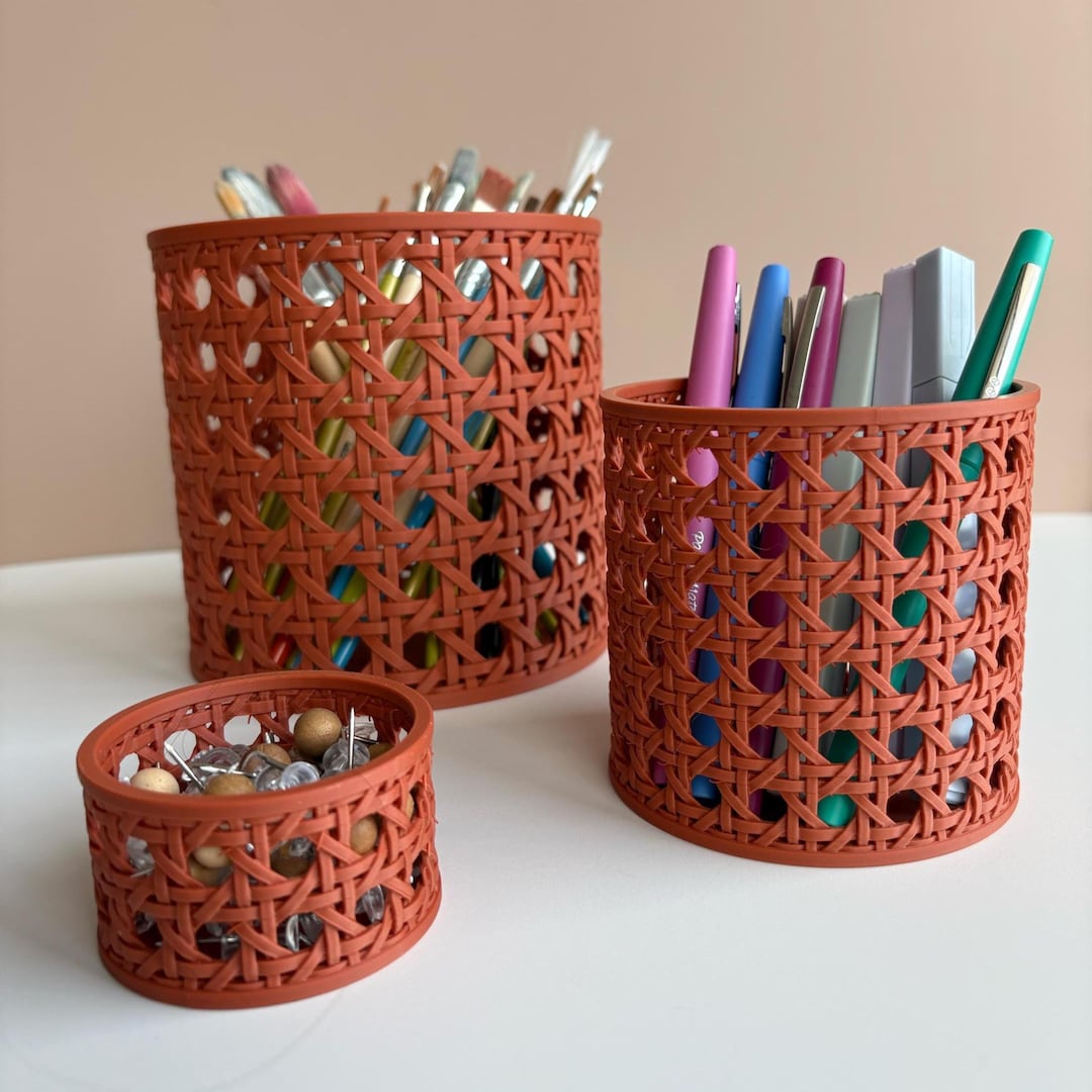 Rattan Cane Office Drawer Organizer Rattan Desk Storage Dressing Table ...