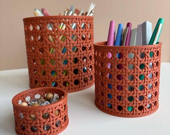 rattan cane office drawer organizer rattan desk storage dressing table organizer desk decor organization work from home office decor