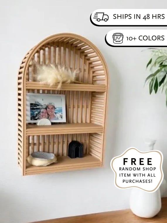 Boho Rattan Wandregal Home Office Organisation minimalistisches Wohndekor  kleines Rattan Bambus Dekor Wohnheim Dekor - Etsy.de