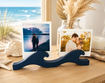 Wide ocean wave long stand Photo Stand square polaroid picture holder gift anniversary beach keepsake framed photo gift polaroid memory film