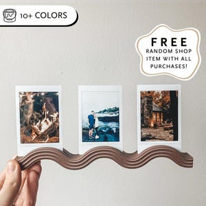 Soporte de exhibición Polaroid, soporte para película Instax, regalo de fotos enmarcadas, accesorio para cámara instantánea Fujifilm, marco de fotos con imagen enmarcada con océano (x3)