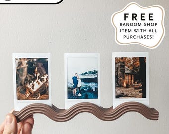 Polaroid Display Stand Instax Film Holder Framed Photo Gift, Fujifilm Instant Camera Accessory Ocean Framed Picture Gifted Photo Frame (x3)