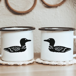 Loon Camp Cup gift camping lover coffee mug outdoor camping loon home decor cabin coffee mug campfire cup gift outdoor lover animal mug