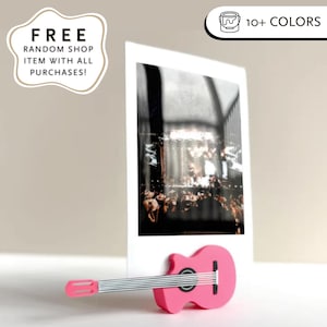 roze gitaar geïnspireerd fotostandaard polaroid fotolijst polaroid standaard woondecoratie retro geïnspireerd polaroid frame standaard cadeau voor muziekliefhebbers