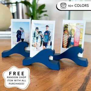 Wave Polaroid Photo Stands (3 Pack): ocean wave modern stand beach picture decor wall decor beach themed home decor surf vibes