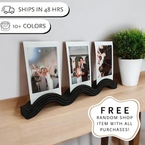 Suporte polaroid ondulado moderno para presente de madrinha, decoração de casamento, decoração para casa, porta-retratos para presente, instax, fujifilm, polaroid