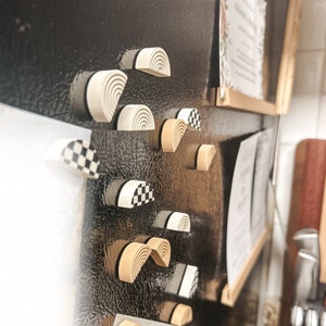 Aimants d'inspiration rétro pour cadeau de pendaison de crémaillère, porte-photos, porte-cartes de mariage, décoration de cuisine neutre, aimants pour réfrigérateur mini