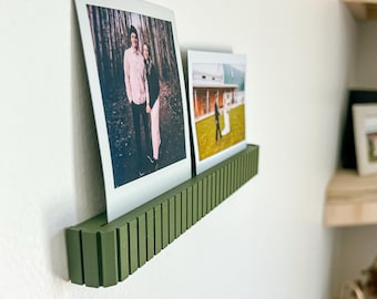 Repisa de pared acanalada simple para cuadros, estante de exhibición para fotos, repisa minimalista para fotos para decoración de pared de galería, estante de pared para decoración de cuadros