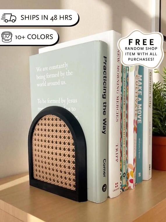 bookends rattan decorative arches bookshelf decor buchstutze book rack home book storage mid century modern bookend bookcase serre-livres