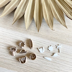 Beach Polymer Clay Earring Cutters  Wave Polymer Clay Earring Cutters  Summer Shape Cutter Bundles