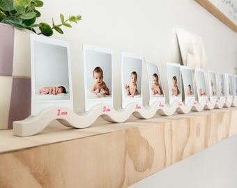 monthly milestone decor month polaroid display baby shower gift keepsake custom monthly age display nursery wall decor infant (1-12 months)
