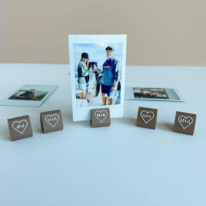PERSONALIZED Photo Stand | heart intial instax film rattan stand photo gifted fujifilm instax camera stand framed photo gift instant film