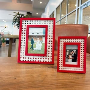 Rattan inspirierter Bilderrahmen instax Rattan Bilderrahmen Boho Bilderrahmen Wohndekor Geschenk Boho