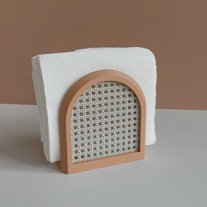 Rattan inspiriert Serviettenhalter Home Decor Küche Organisation Boho inspiriert Serviettenhalter Ständer Rattan House Warming Geschenk Esstisch
