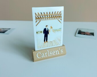 last name photo stand wedding table decor custom gift newlywed last name decor simple modern wedding table centerpiece decor gift