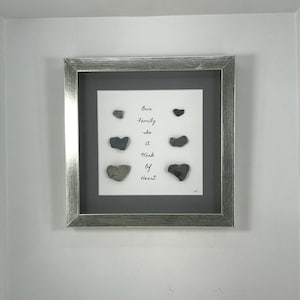 Unique one of a kind natural heart shaped rock wall art, collage