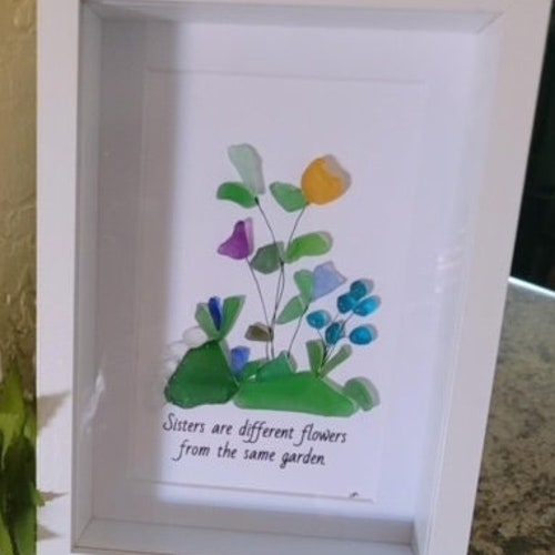 Sea Glass Art / Sisters Are Flowers Etsy