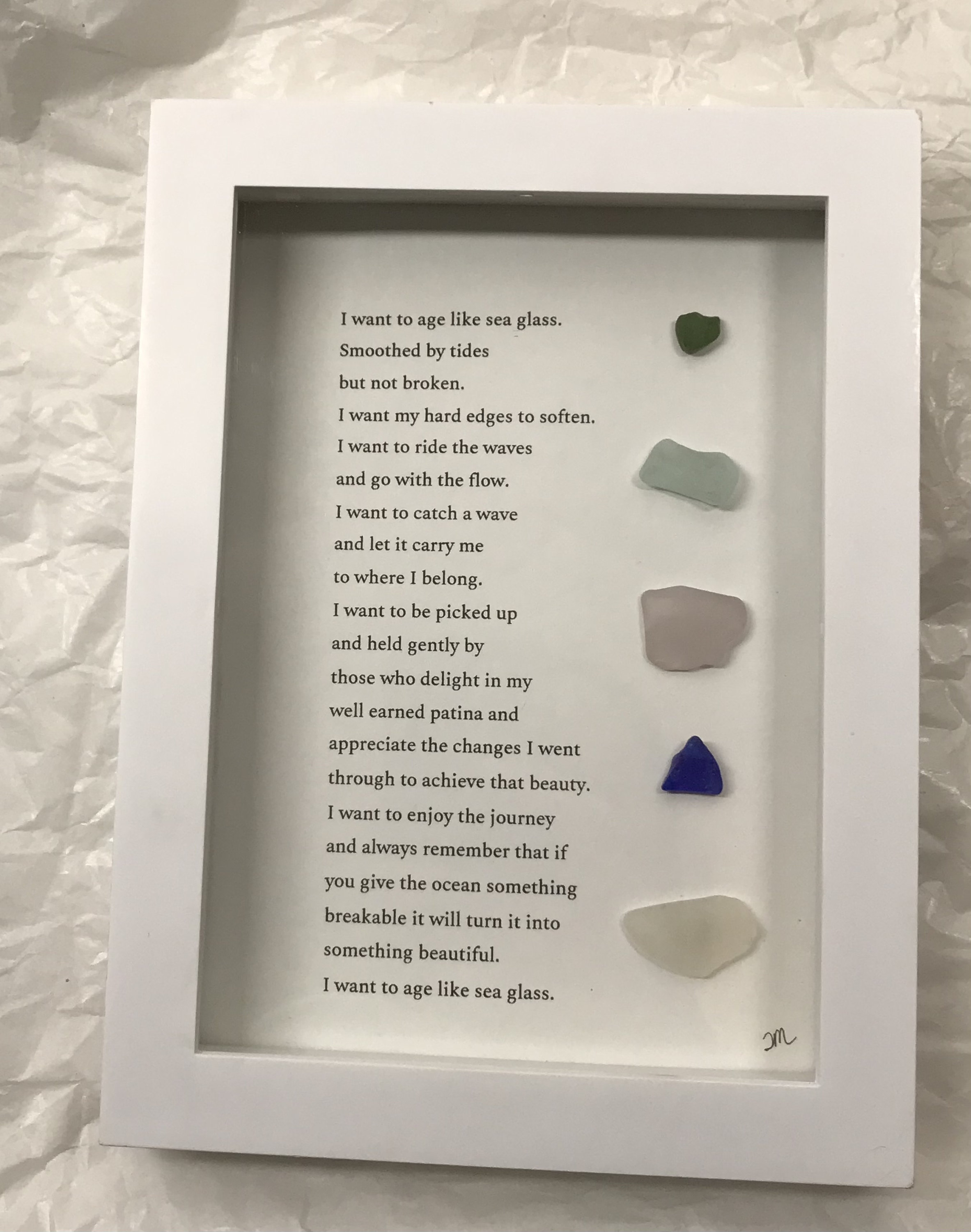 5x7 Sea Glass Poem i Want to Age Like Sea Glass... Etsy UK