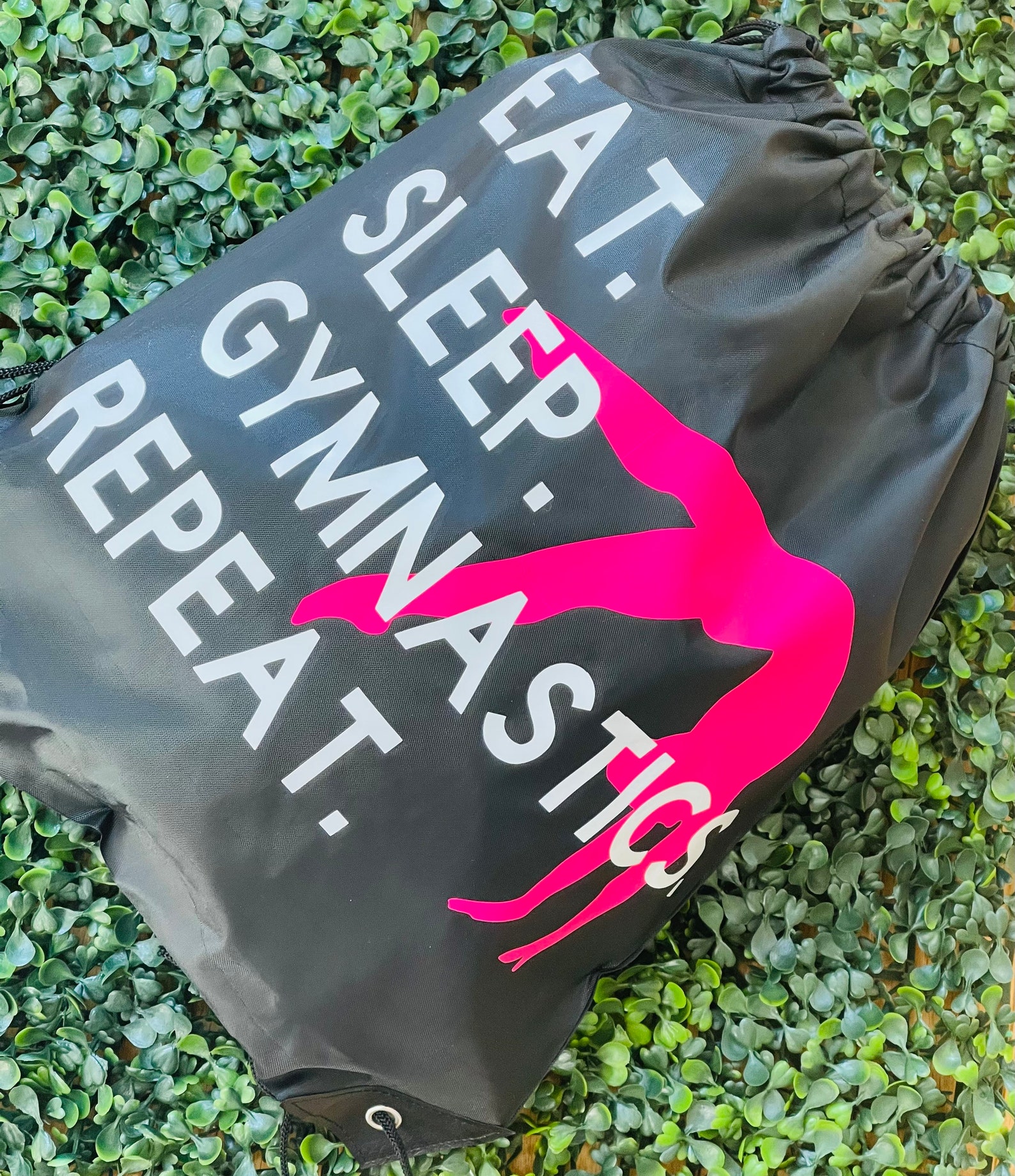 Black drawstring gymnastics bag Etsy
