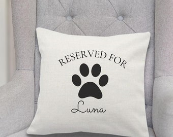 Personalized Dog Pillow: Linen Pet Cushion, Dog Lover Gift