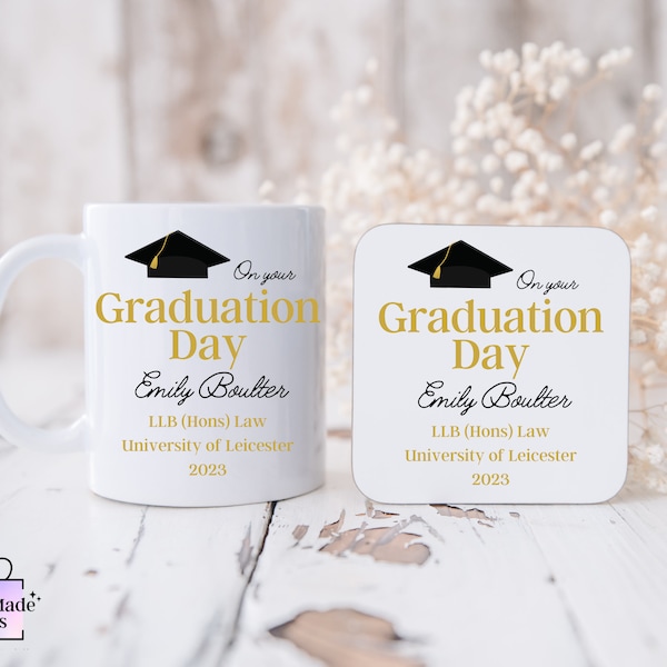 Personalised Graduation Mug | Graduation Day Keepsake | Gift for University Graduation | Gradational Congratulation Gift | Celebration Mug