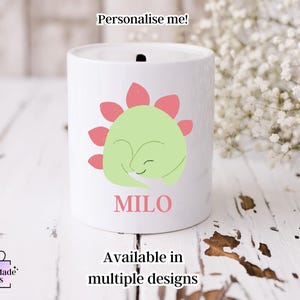Personalised Money Box | Ceramic Saving Jar | Christening Keepsake | Animal Nursery Decor | New Baby Gift | First Birthday Gift | Piggy Bank