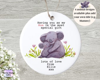Personalized Mum Keepsake Gift: Koala Ceramic Decoration