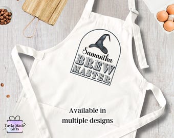 Enchanted Witch Kitchen Apron: Celestial Slogan Gift