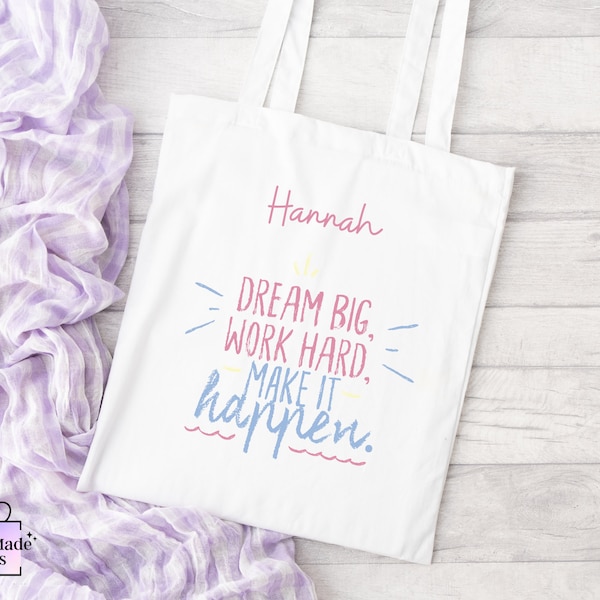 Motivational Quote Bag | Personalised | Positive Affirmation Tote | Mental Health | University Gift | New Job Gift | Pick Me Up Gift