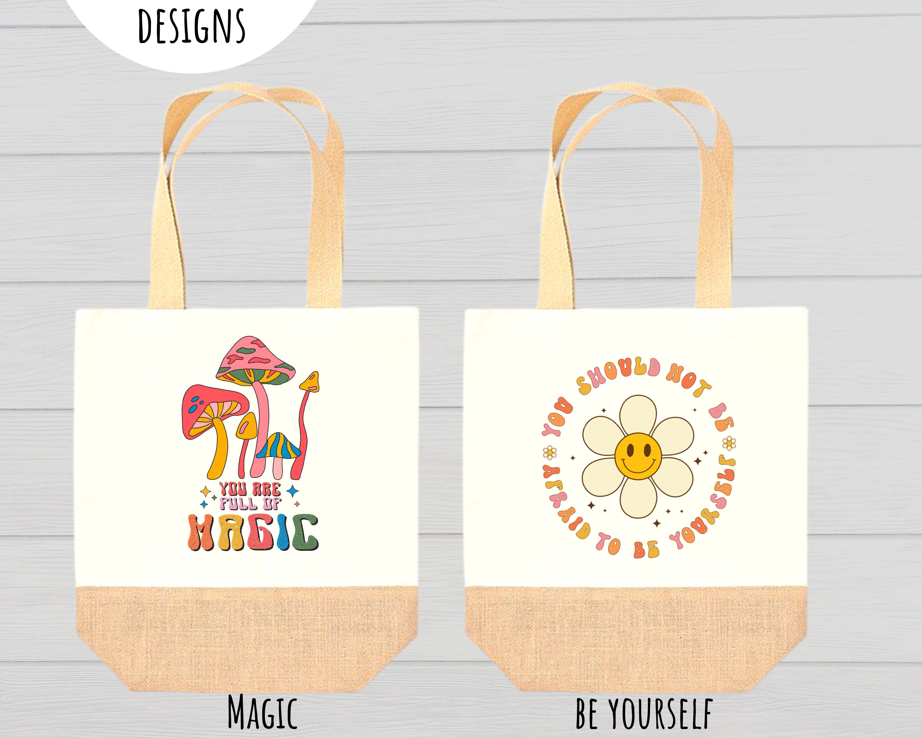 Hippie Tote Bag Retro Tote Bag Autumn Style Hippie Etsy