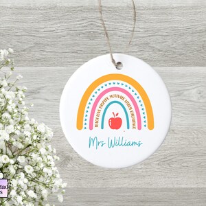 Personalised Teacher Thank you Gift | Teacher Keepsake | End of School Year Gift | Classroom Decoration | Rainbow Teacher Present
